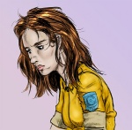 alternate_species brown_hair clothing female hair human_only humanized not_furry simple_background solo tired uncanny_resemblance anthony_sarkasuo freefall_(webcomic) florence_ambrose sigourney_weaver human mammal 2008 grandfathered_content half-length_portrait portrait