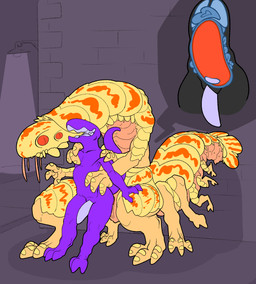 abdominal_bulge alley alley_sex anthro anthro_penetrated duo internal looking_pleasured male male/male male_penetrated male_penetrating male_penetrating_male multi_arm multi_limb open_mouth organs penetration public public_sex sex size_difference standing x-ray_view xenopera alien arthropod crustacean hi_res