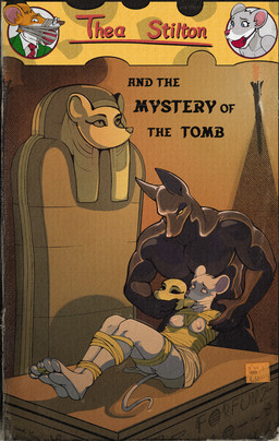 anthro ball_gag bdsm being_gagged bondage bound damsel distressed duo egyptian encasement female gag gagged geronimo latex male mask mummified nipples parody paws peril predicament pulp pyramid ruins struggling tomb villian vintage wrapping forfun2 egyptian_mythology middle_eastern_mythology mythology anubis thea_stilton deity mammal mouse mummy murid murine rodent undead hi_res