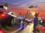 aircraft anthro car city city_background duo female helicopter male male/female motor_vehicle police police_car police_vehicle race_car raised_tail tail vehicle askalin bmw bmw_m3_gtr chevrolet chevrolet_tahoe disney electronic_arts eurocopter_ec135 ford ford_crown_victoria need_for_speed zootopia judy_hopps nick_wilde canid canine fox lagomorph leporid mammal rabbit red_fox true_fox 4:3 hi_res