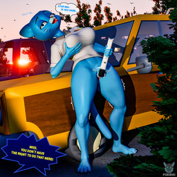 anthro blue_body blue_fur bodily_fluids breasts butt car caught_in_the_act caught_masturbating clothed clothing exhibitionism female fur genitals looking_at_viewer masturbation mature_anthro mature_female onomatopoeia open_mouth parking plant public public_exposure public_masturbation sex_toy shirt smile solo sound_effects sunrise tail text tongue topwear toying_self tree vaginal vehicle vibrator vulva wand_vibrator foxibiki valorlynz_(modeler) cartoon_network the_amazing_world_of_gumball nicole_watterson domestic_cat felid feline felis mammal 1:1 3d_(artwork) blender_(artwork) digital_media_(artwork)