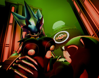 anthro big_breasts big_penis black_body black_fur breasts building claws dominant dominant_female duo female female_on_top fur genitals glare glaring_at_another glowing glowing_eyes green_glow hands_on_hips imminent_sex larger_female looking_at_another machine male male/female male_on_bottom master_emerald metallic_body multicolored_body narrowed_eyes nipples on_bottom on_top outside outside_sex penis red_eyes red_glow sex size_difference sky smaller_male sneer submissive submissive_male leafytheleafer kabalmystic_(modeler) lusterblaze_(modeler) eggman_empire eggman_logo sega sonic_the_hedgehog_(series) metal_sonic neo_metal_sonic shadow_the_hedgehog eulipotyphlan hedgehog mammal robot robot_anthro 3d_(artwork) blender_(artwork) digital_media_(artwork) hi_res