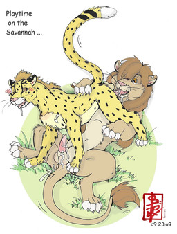 4_toes anatomically_correct anatomically_correct_genitalia anatomically_correct_penis animal_genitalia animal_penis balls blush bodily_fluids brown_eyes claws cum cum_in_mouth cum_inside cum_on_balls cum_on_penis duo erection feet feline_genitalia feline_penis feral feral_on_feral fur genital_fluids genitals grass logo lying male male/male male_feral mane markings on_back oral paws penis penis_in_mouth plant quadruped sheath simple_background spots spotted_body spotted_fur tail text toe_claws toes white_background yellow_body yellow_fur fennec_(artist) cheetah felid feline lion mammal pantherine 2009 artist_logo artist_name dated digital_media_(artwork) english_text