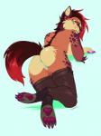 anthro anus breasts butt clothing female genitals legwear looking_back pussy smile solo thigh_highs under_boob compass_(artist) canid canine mammal 3:4 hi_res