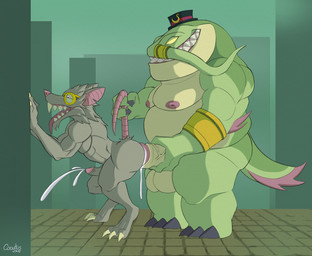 anal anal_penetration anthro balls belly big_penis bodily_fluids butt claws clothing cum cum_in_ass cum_inside cum_on_butt cumshot duo ejaculation erection eyewear fin foreskin genital_fluids genitals glans goggles grin grinning_at_partner happy hat headgear headwear jewelry large_penetration male male/male musclegut muscular nipples nude overweight penetration penile penile_penetration penis penis_in_ass penis_size_difference sex size_difference smile tail top_hat cocytus_(artist) league_of_legends riot_games tencent tahm_kench_(lol) twitch_(lol) aquatic catfish fish mammal murid murine rat rodent 2025 hi_res