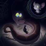 duo feral forked_tongue fur grey_body hypnosis hypnotic_eyes imminent_vore male mind_control open_mouth plant predator/prey ringed_eyes scales size_difference smile tongue tree sleepylilfox the_jungle_book kaa_(jungle_book) mammal mouse murid murine reptile rodent scalie snake 1:1 2024 hi_res