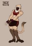 anthro blush breasts clothed clothing feet female fur hair muscular muscular_anthro muscular_female prehensile_feet simple_background solo standing toes jingx1 laura_guillarme ape gibbon haplorhine lar_gibbon mammal primate 2017 hi_res