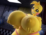 anthro areola big_breasts black_sclera breasts detailed_background female huge_breasts hyper hyper_breasts inside machine nipples smile solo yellow_areola yellow_body yellow_nipples gorillila five_nights_at_freddy's five_nights_at_freddy's_2 scottgames toy_chica_(fnaf) animatronic avian bird chicken galliform gallus_(genus) phasianid robot 3d_(artwork) absurd_res digital_media_(artwork) hi_res