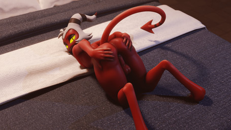 anus ass_up balls butt freckles genitals hooves male nude red_body red_skin solo spread_anus spread_butt spreading tail strikefrommidnight valorlynz_(modeler) hellaverse helluva_boss moxxie_(helluva_boss) demon humanoid imp 16:9 3d_(artwork) 4k absurd_res blender_(artwork) digital_media_(artwork) hi_res widescreen