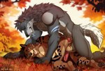 anal anal_penetration animal_genitalia animal_penis anthro anthro_on_anthro anthro_penetrated anthro_penetrating anthro_penetrating_anthro autumn balls brown_body brown_fur canine_genitalia canine_penis clenched_teeth doggystyle duo erection eyes_closed from_behind_position fur genitals grey_body grey_fur humanoid_genitalia humanoid_penis knot leaf male male/male male_penetrated male_penetrating male_penetrating_male markings motion_lines outside penetration penile penile_penetration penis penis_in_ass plant sex spots spotted_body spotted_fur teeth tree hive43 canid canine canis felid feline mammal serval wolf hi_res