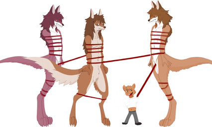 annoyed anthro arms_tied bdsm belly bondage bound bound_together captured clothed clothed/nude clothing cobondage coiled_up coiling deep_navel dominant dominant_male embarrassed encasement forced fur giggle group hair hands_tied helpless humiliation larger_sub legs_tied legs_together male male/male mocking navel nervous nude prey_dom_predator_sub red_rope restraints role_reversal rope silly_pose size_difference squeezing standing_at_attention submissive trapped trapped_together wolf_pack wrapped wrapped_up bonwolf mythology canid canine canis mammal mouse murid murine mythological_canine mythological_creature rat rodent werecanid werecanine werecreature werewolf wolf absurd_res hi_res