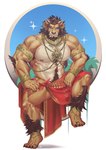 anthro armpit_hair body_hair brown_body brown_fur claws fur happy_trail jewelry male muscular muscular_anthro muscular_male nipples solo laon8130 lifewonders tokyo_afterschool_summoners barong_(tas) felid lion mammal pantherine hi_res