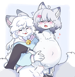 5_fingers age_difference anthro anthro_on_anthro anthro_penetrated anthro_penetrating anthro_penetrating_anthro bell black_nose blep blush bodily_fluids bottomless clothed clothing collar cum cum_inflation cum_inside dipstick_ears dipstick_tail duo ear_markings eyebrows female female_penetrated fingers genital_fluids grey_hair hair heart_symbol inflation inner_ear_fluff leggings legwear male male/female male_penetrating male_penetrating_female markings multicolored_ears navel open_mouth penetration pink_inner_ear_fluff pink_tongue saliva sex shirt sweat tail tail_markings tongue tongue_out topwear topwear_only tuft vaginal vaginal_penetration white_eyebrows white_hair white_inner_ear_fluff young younger_female younger_penetrated @ni12345670 shironayuki canid canine mammal hi_res daughter_(lore) father_(lore) father_and_child_(lore) father_and_daughter_(lore) incest_(lore) parent_(lore) parent_and_child_(lore) parent_and_daughter_(lore)