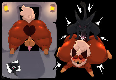 animal_genitalia animal_penis anthro balls big_balls big_butt big_penis bodily_fluids breasts butt cum cum_inside duo equine_genitalia equine_penis fluffy from_behind_position genital_fluids genitals gynomorph heart_(marking) huge_balls huge_butt huge_penis hyper hyper_balls hyper_butt hyper_genitalia hyper_penis imminent_sex intersex intersex/male male markings medial_ring nude offscreen_character penis perching_position sex stuck thick_thighs commanderthings felid feline hobkin mammal hi_res
