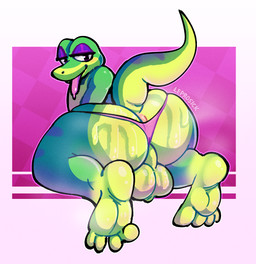 anthro anus balls big_balls big_butt bodily_fluids butt clothing countershade_butt countershading feet genitals green_body green_scales huge_butt looking_at_viewer male musk rear_view scales solo sweat sweaty_balls sweaty_butt sweaty_genitalia thick_thighs thong tongue tongue_out underwear avoid_posting leprosick gex_(series) gex_the_gecko gecko lizard reptile scalie absurd_res hi_res
