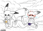 anthro beach duo feet male male/male teasing usury40 nintendo pokemon generation_1_pokemon generation_2_pokemon humanoid pichu pikachu pokemon_(species) hi_res