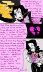 3:5 alphys android anthro beaten bodily_fluids clothed clothing comic dialogue digital_media_(artwork) duo english_text female flashback hair humanoid lizard long_hair machine male mettaton mettaton_ex nsfwshamecave open_mouth reptile robot robot_humanoid scalie tears text underlust undertale undertale_(series) wounded