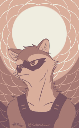 abstract_background anthro biped black_clothing black_shirt black_tank_top black_topwear brown_body brown_eyes brown_fur clothed clothed_anthro clothed_male clothing facial_markings fur head_markings male male_anthro markings mask_(marking) pattern_background shirt simple_background solo sun tank_top text topwear naturanevie echo_(game) echo_(series) echo_project kudzu_tengwan mammal procyonid raccoon artist_name digital_media_(artwork)