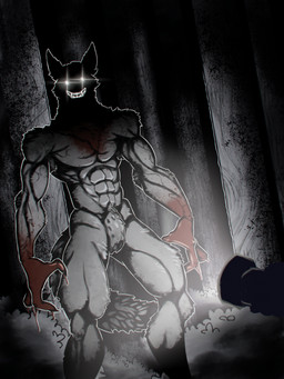 anthro blood bodily_fluids forest happy_halloween horror_(theme) lamp lantern male muscular muscular_anthro muscular_male plant solo tree crazmax mythology canid canine canis mammal monster mythological_canine mythological_creature werecanid werecanine werecreature werewolf wolf 2025 3:4 hi_res