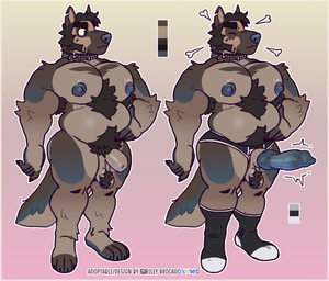 4_toes 5_fingers animal_genitalia animal_penis anthro areola armpit_hair ball_tuft balls big_areola big_nipples big_penis biped black_clothing black_collar black_footwear black_socks black_underwear blue_flesh body_hair brown_body brown_fur brown_pubes canine_genitalia canine_penis claws clothing collar crew_socks ear_scar erection feet fingers fluffy footwear front_view fully_sheathed fur genitals gradient_background knot knotted_penis long_sheath male mouth_closed multicolored_body multicolored_clothing multicolored_footwear multicolored_fur multicolored_socks musclegut muscular nipples nude paws penis pubes scar sheath simple_background snout socks solo standing tail text toes tuft two_tone_clothing two_tone_footwear two_tone_socks underwear rileyavocado francisco_(raccsdatfapps) canid canine canis domestic_dog german_shepherd herding_dog mammal pastoral_dog 2025 artist_name digital_drawing_(artwork) digital_media_(artwork) english_text hi_res model_sheet signature