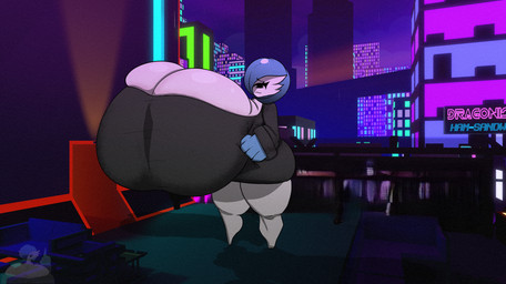 big_breasts big_butt blue_hair breasts butt clothing hair huge_breasts huge_butt huge_thighs solo thick_thighs bloodtail nintendo pokemon gardevoir generation_3_pokemon pokemon_(species) hi_res