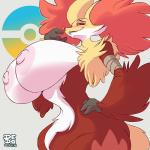 anthro areola big_breasts breasts erect_nipples female huge_breasts mature_anthro mature_female nipples nude pink_areola pink_nipples smile solo dedoarts nintendo pokemon canid canine delphox generation_6_pokemon mammal pokemon_(species) 1:1 2016 hi_res