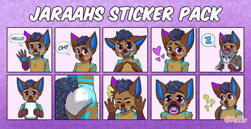 ageplay anthro blue_diaper blue_markings brown_body brown_fur clothed clothing diaper front_view fur hair holding_diaper infantilism looking_at_viewer male markings mouth_closed object_in_mouth open_mouth pacifier pacifier_in_mouth purple_eyes purple_markings rear_view roleplay short_hair solo sticker_pack touching_diaper wearing_diaper white_diaper riddlr canid canine mammal bust_portrait hi_res multiple_images portrait