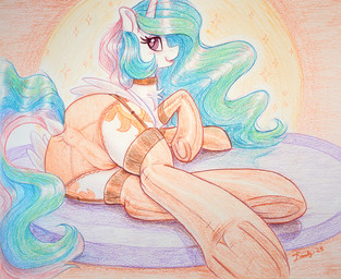 animal_genitalia animal_vulva anus anus_outline butt butt_focus camel_toe choker clothing cutie_mark equine_anus equine_genitalia equine_vulva eyeshadow female feral frilly frilly_clothing frilly_panties frilly_underwear garter_straps genital_outline genitals hair heart_pupils heart_symbol hooves horn jewelry legwear lingerie lingerie_on_feral long_hair looking_back makeup necklace panties raised_tail solo stockings tail underhoof underwear vulva vulva_outline wings dandy_(artist) friendship_is_magic hasbro my_little_pony mythology princess_celestia_(mlp) equid equine mammal mythological_creature mythological_equine winged_unicorn absurd_res hi_res traditional_media_(artwork)