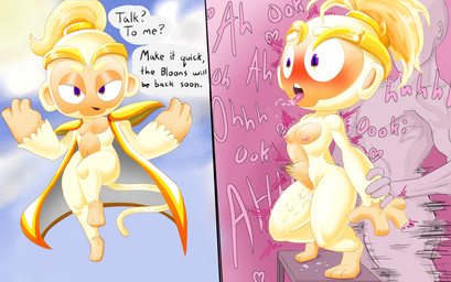 4_fingers abdominal_bulge ahegao ambiguous_penetration anthro anthro_penetrated arm_grab blonde_hair blush bodily_fluids cape cloak clothing crown cum cum_inside dialogue duo faceless_character faceless_male female female_on_human fingers flat_chested floating from_behind_position fur genital_fluids hair headgear human_on_anthro human_penetrating human_penetrating_anthro interspecies larger_human larger_male looking_at_viewer looking_pleasured male male/female male_on_anthro moan nude orgasm orgasm_face penetration purple_eyes saliva sex size_difference sky smaller_anthro smaller_female speech_bubble standing standing_sex talking_to_viewer text tongue tongue_out white_body white_fur goatboydraws bloons_tower_defense instant_loss_2koma ninja_kiwi adora_(bloons) haplorhine human mammal monkey primate absurd_res english_text hi_res