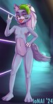 3_toes aged_down anthro areola breasts ear_piercing ear_ring feet female fingers flat_chested fur genitals hair looking_at_viewer navel nipples nude open_mouth piercing pussy raised_arm ring_piercing smile solo standing tail teeth text toes tongue tongue_out young young_anthro young_female ionai five_nights_at_freddy's five_nights_at_freddy's:_security_breach scottgames steel_wool_studios roxanne_wolf canid canine canis mammal wolf 2024 absurd_res artist_name colored digital_media_(artwork) hi_res