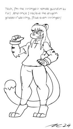 anthro dialogue hair long_hair male male_anthro stripes text dirtymac mac-daddy domestic_cat felid feline felis mammal pantherine tiger 4:7 absurd_res black_and_white greyscale hi_res monochrome sketch sketch_page