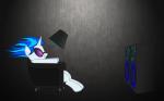 blue_hair chair eyewear female furniture hair horn sitting smile solo speaker stereo kurokaji11 friendship_is_magic hasbro my_little_pony mythology vinyl_scratch_(mlp) equid equine mammal mythological_creature mythological_equine unicorn 16:10 widescreen