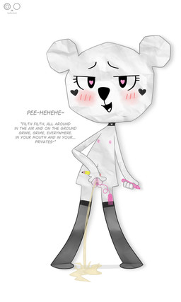 anthro aroused blush blush_lines blushing_at_viewer bodily_fluids clothing collar color_pencils dialogue egg_vibrator feet female fingers flat_chested front_view genital_fluids genitals giggle heart_(marking) heart_eyes heart_symbol holding_object holding_pencil legwear loli looking_at_viewer markings nipples nude nude_female open_mouth paper peeing pencil_(object) sex_toy simple_background smile solo spread_vulva spreading standing standing_pee stockings text urine urine_stream vibrator vulva watersports white_background white_body young young_anthro young_female saffersoft cartoon_network the_amazing_world_of_gumball teri_(tawog) bear mammal paper_creature absurd_res english_text hi_res