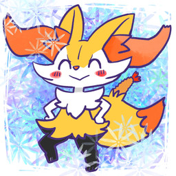 ^_^ ambiguous_anthro ambiguous_gender anthro blush blush_stickers border closed_smile dipstick_tail eyes_closed food front_view hands_on_hips markings mouth_closed object_in_tail on_one_leg shrimp_(food) simple_background smile solo standing tail tail_markings annyui0611 nintendo pokemon braixen canid generation_6_pokemon mammal pokemon_(species) 1:1 2024 digital_drawing_(artwork) digital_media_(artwork) full-length_portrait hi_res japanese_description portrait translated_description