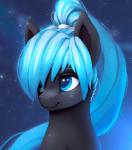 black_body black_fur blinking blue_eyes blue_hair female feral fur hair smile solo rodrigues404 hasbro my_little_pony earth_pony equid equine horse mammal pony animated short_playtime