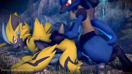 all_fours anal anal_penetration animal_genitalia animal_penis anthro anthro_on_anthro balls balls_touching black_body black_fur blue_body blue_fur bouncing_balls canine_genitalia canine_penis claws doggystyle duo erection eyes_closed forest from_behind_position fur genitals knot knot_fucking male male/male male_penetrated male_penetrating male_penetrating_male nude penetration penile penile_penetration penis penis_in_ass plant red_eyes sex sheath spikes tree yellow_body yellow_fur twitchyanimation nintendo pokemon canid canine felid feline generation_4_pokemon generation_7_pokemon legendary_pokemon lucario mammal pokemon_(species) zeraora 16:9 3d_(artwork) 3d_animation animated digital_media_(artwork) hi_res high_framerate no_sound short_playtime source_filmmaker_(artwork) video widescreen
