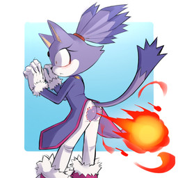 accident accidental_exposure anthro black_nose blush blush_lines breasts burning_clothes burnt_clothing butt clothing constricted_pupils embarrassed eyelashes fart female fire_fart forehead_gem fur gem gloves handwear orange_eyes pupils purple_body purple_fur purple_tail raised_tail rear_view red_gem red_hair_tie small_pupils solo tail white_body white_clothing white_fur white_gloves white_handwear wide_eyed nitrowolf2018 sega sonic_the_hedgehog_(series) blaze_the_cat domestic_cat felid feline felis mammal 1:1 2025 absurd_res hi_res