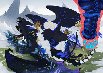 balls beak big_balls big_penis black_body black_claws black_fur blue_cum blue_horn bodily_fluids cervical_contact claws colored_cum cosmic_fur cosmic_hair cosmic_wings cum cum_in_vagina cum_inside cum_while_penetrated cutaway dragon_wings dripping duo ejaculation electricity electronics erection ethereal_hair feather_hair feathered_wings feathers feet female female_feral female_penetrated feral feral_on_feral feral_penetrated feral_penetrating feral_penetrating_feral from_front_position fur genital_fluids genitals gold_scales golden_claws grass hair horn internal internal_vaginal knot lightning long_tail male male/female male_feral male_penetrating male_penetrating_female markings mating_press membrane_(anatomy) membranous_wings mountain multicolored_body multicolored_fur multicolored_horn multicolored_scales open_beak open_mouth orgasm orgasm_face outside outside_sex paws penetration penile penile_penetration penis penis_in_vagina plant pseudo_hair raised_tail scale_hair scale_markings scales sex smile snow tail teeth toe_claws toes tongue tongue_out tuft unusual_bodily_fluids unusual_cum unusual_genital_fluids uterus vaginal vaginal_penetration vulva wings x-ray_view dcayorcus mythology avian bird dragon gryphon mammal mythological_avian mythological_creature mythological_scalie scalie digital_media_(artwork) hi_res