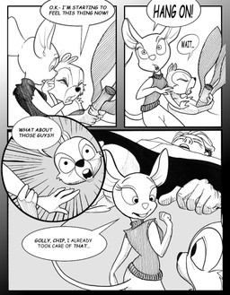 abdominal_impalement anthro breasts clothing dart duo female group impalement male pain scared shocked sleeveless_shirt speed_lines sweater topwear turtleneck unconscious chris_fischer chip_'n_dale_rescue_rangers disney chip_(disney) gadget_hackwrench human mammal mouse murid murine rodent hi_res