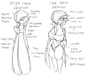 belly big_breasts bodily_fluids breasts cleavage clothed clothing duo female female_humanoid huge_breasts lips navel open_dress panties slim smile sweat text thick_thighs underwear voluptuous_female moblovelycorp nintendo pokemon gardevoir generation_3_pokemon humanoid pokemon_(species) absurd_res english_text hi_res monochrome sketch