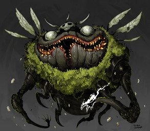 6_limbs black_body bone flying simple_background skull solo teeth wings lehmannthiago hollow_knight:_silksong hollow_knight_(franchise) team_cherry groal_the_great arthropod insect absurd_res hi_res portrait