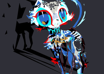 :o ambiguous_gender blue_body blue_fur feral fur geometric grey_body grey_fur multicolored_body multicolored_fur open_mouth shadow solo naircat domestic_cat felid feline felis mammal 2017 digital_media_(artwork) microsoft_paint_(artwork)