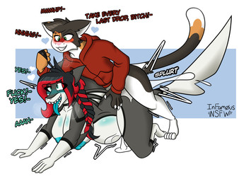 anthro anthro_penetrated bdsm begging blush bodily_fluids breasts breath breeding_kink butt collar command cross-eyed cum cum_inflation cum_inside cum_leaking_out cum_on_butt degradation doggystyle duo female female_penetrated from_behind_position genital_fluids hair hip_grab inflation leaking_cum leash leash_pull looking_pleasured male male/female male_penetrating male_penetrating_female nipples non-mammal_breasts non-mammal_ears non-mammal_hair non-mammal_nipples panting penetration petplay roleplay rough_sex sex tail teeth tongue tongue_out infamous pumpkinnaughty briggite_shark hunter_(hhdrawer) aquatic calico_cat domestic_cat felid feline felis fish mammal shark absurd_res hi_res