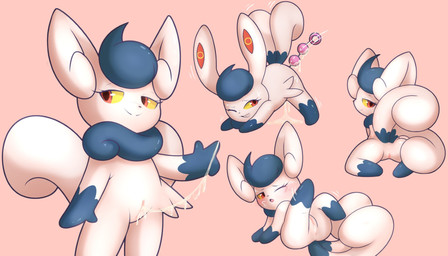 2_tails all_fours ambiguous_penetration anal_bead_pull anal_beads anthro anus bedroom_eyes biped blue_body blue_feet blue_fur blue_hands blush bodily_fluids breath butt excessive_vaginal_fluids eyelashes featureless_feet feet female female_penetrated front_view fur genital_fluids genitals half-closed_eyes head_tuft kicking_legs looking_at_viewer looking_back looking_back_at_viewer looking_pleasured lying motion_lines multi_tail multicolored_body multicolored_fur multiple_poses narrowed_eyes nude on_back one_eye_closed one_eye_obstructed open_mouth penetration pose presenting presenting_hindquarters presenting_vulva raised_tail rear_view red_eyes seductive sex_toy sex_toy_insertion simple_background solo spread_legs spreading tail teeth three-quarter_view tuft two_tone_body two_tone_fur vaginal_fluid_string vaginal_fluids vulva white_body white_ears white_fur white_tail white_tuft yellow_sclera vinivy nintendo pokemon felid generation_6_pokemon mammal meowstic meowstic_(female) pokemon_(species) 2024 digital_media_(artwork) hi_res multiple_images