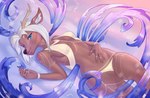 5_fingers anthro antlers armlet blue_eyes breasts cheek_piercing cleavage clothed clothing dahliabite_piercing ear_piercing female fingers gorget hair horn ice industrial_piercing looking_at_viewer piercing simple_background solo white_hair winter lynncore ohiri deer deity equid mammal 2018 detailed digital_media_(artwork)