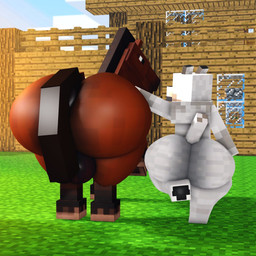 3d_background anthro backsack balls big_balls big_butt black_eyes black_hair black_mane black_pawpads black_tail bottom_heavy brown_body brown_ears brown_fur brown_nose building butt cloud day duo feral fur genitals grass grey_body grey_ears grey_fur grey_tail hair hand_on_neck house huge_balls huge_butt looking_at_another male mane multicolored_body multicolored_fur outside pawpads plant pose quadruped raised_leg rear_view shortstack shortstack_male tail tan_body tan_fur thick_thighs two_tone_body two_tone_fur wide_hips willie_piv microsoft minecraft mojang xbox_game_studios canid canine canis equid equine horse horse_(minecraft) mammal pale_wolf_(minecraft) wolf wolf_(minecraft) 1:1 2025 3d_(artwork) digital_media_(artwork)