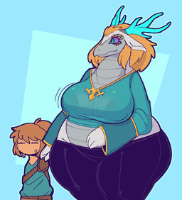 anthro anthrofied antlers big_breasts blue_background bodily_fluids bottomwear breasts brown_hair clothed clothed_anthro clothed_female clothed_male clothing curvy_figure duo eyes_closed female female_anthro geometric_background grey_body grey_face grey_skin hair horn larger_female long_sleeves male male/female midriff motion_lines mouth_closed overweight overweight_anthro overweight_female pants purple_sclera simple_background size_difference smaller_male sweat tailless tan_body tan_skin thick_thighs tight_bottomwear tight_clothing tight_pants topwear translucent translucent_clothing translucent_topwear voluptuous voluptuous_anthro voluptuous_female wide_hipped_anthro wide_hipped_female wide_hips conditional_dnp welwraith breath_of_the_wild mythology nintendo tears_of_the_kingdom the_legend_of_zelda light_dragon_(totk) link princess_zelda dragon human mammal mythological_creature mythological_scalie scalie 2024 digital_drawing_(artwork) digital_media_(artwork)