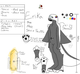 aircraft airplane anthro male space_shuttle spacecraft text vehicle cintruwz space_transportation_system erika_(cintruwz) hybrid living_spacecraft english_description english_text model_sheet