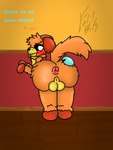 anthro anus balls black_eyes blush butt butt_grab dominant dominant_female duo female femboy fur genitals hand_on_butt hooves horn male male/female nude orange_body orange_fur submissive submissive_male tail text yellow_body yellow_fur folil mob_entertainment mythology poppy_playtime smiling_critters craftycorn dogday_(poppy_playtime) canid canine canis domestic_dog equid equine mammal mythological_creature mythological_equine unicorn absurd_res hi_res spanish_text