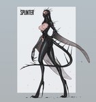 black_body black_scales black_sclera female iridescent light_body light_skin monster_girl_(genre) red_eyes rib_cage ribs scales solo spikes spikes_(anatomy) starlyve alien alien_humanoid humanoid absurd_res hi_res tagme